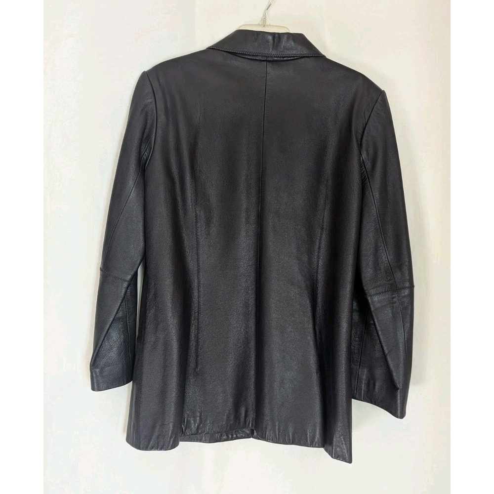 BCBG Exclusively Nordstrom 100% Leather Jacket Womens L One Button Blaze Purple - Picture 3 of 9
